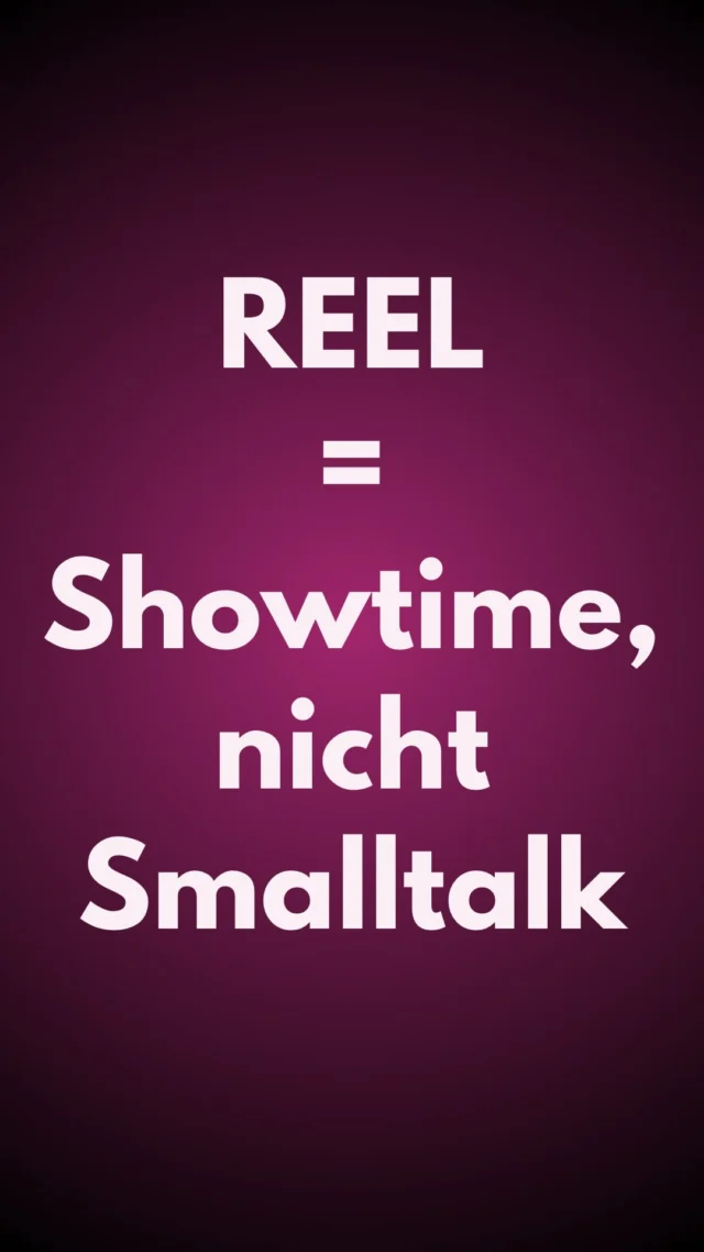 Das killt dein Wachstum! 
Deine Bemühungen hier auf Insta recht freundlich zu sein, sind wirklich komplett kontraproduktiv. Reels sind das beste Format, um neue Menschen zu erreichen. Und die haben weder Lust noch Zeit, sich durch Begrüßungen und Füllsätze zu scrollen. 
Also:
* Steig sofort ins Thema ein. Ab Sekunde 1 sollte klar sein, worum es geht.
* Nutze Überschriften direkt im Reel.
* Wenn du dich bei Sprechreels erst „einreden“ musst, schneide den Anfang einfach weg. 
* Schau dir dein Reel vor dem Posten als fremde Person an! Würde sie sofort verstehen, worum es geht?
Reel bedeutet Showtime, nicht Smalltalk! 🌺
_____________________________
Für mehr Tipps rund um die gewerbliche Nutzung von Instagram, Reels, Storys, Kurzvideos, Instagramwachstum, lizenzfreie Musik bist du hier goldrichtig.