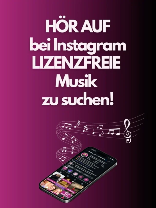 Musik ist einer der größten Unsicherheitsfaktoren hier auf Insta. 
Viele suchen nach „GEMA-frei“, „Royalty Free“ oder direkt nach der Sound Collection in der Instagram Musiksuche.
Das fühlt sich logisch an, ist es aber leider so gar nicht.
Seit März 23 beschäftige ich mich intensiv mit den Musikrechten auf Social Media.
Nicht, weil ich Paragraphen liebe (naja, vielleicht ein bisschen), sondern weil falsche Entscheidungen hier echte Konsequenzen haben können.
Gerade, wenn man mit seinem Account Geld verdient.
Der REELly Insta Music Guide bringt Ordnung in ein Thema, das viele lieber verdrängen und gibt dir Sicherheit, bevor du postest.
__________________________
Für mehr Tipps rund um die gewerbliche Nutzung von Instagram, Reels, Storys, Kurzvideos, Instagramwachstum, lizenzfreie Musik bist du hier goldrichtig.