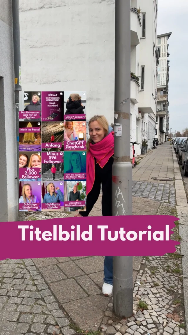 Tutorial 
Ja, ich finde Titelbilder wichtig. Kein durchdesigntes Profil, aber wenigsten ein Schlagwort, dass ich als Besucher vor dem Klicken weiß, relevant für mich oder nicht. 
Wirklich einfach geht’s direkt bei Insta, das eigene Branding bleibt dabei aber auf der Strecke. 
Deshalb gehe ich den Mini-Umweg über Canva. 
Einen Fehler, den ich immer wieder sehe. Das Titelbild ins Video packen. Auch ganz kurz ist es eine Störung beim Konsum. Und auch etwas länger als Vorspann oder Abspann, bitte einfach lassen. Das killt die Watchtime und ist keine Hook, sowas macht man bei Blockbustern, aber nie bei Kurz-Form-Content. 😉 
_____________________________
Für mehr Tipps rund um die gewerbliche Nutzung von Instagram, Reels, Storys, Kurzvideos, Instagramwachstum, lizenzfreie Musik bist du hier goldrichtig.