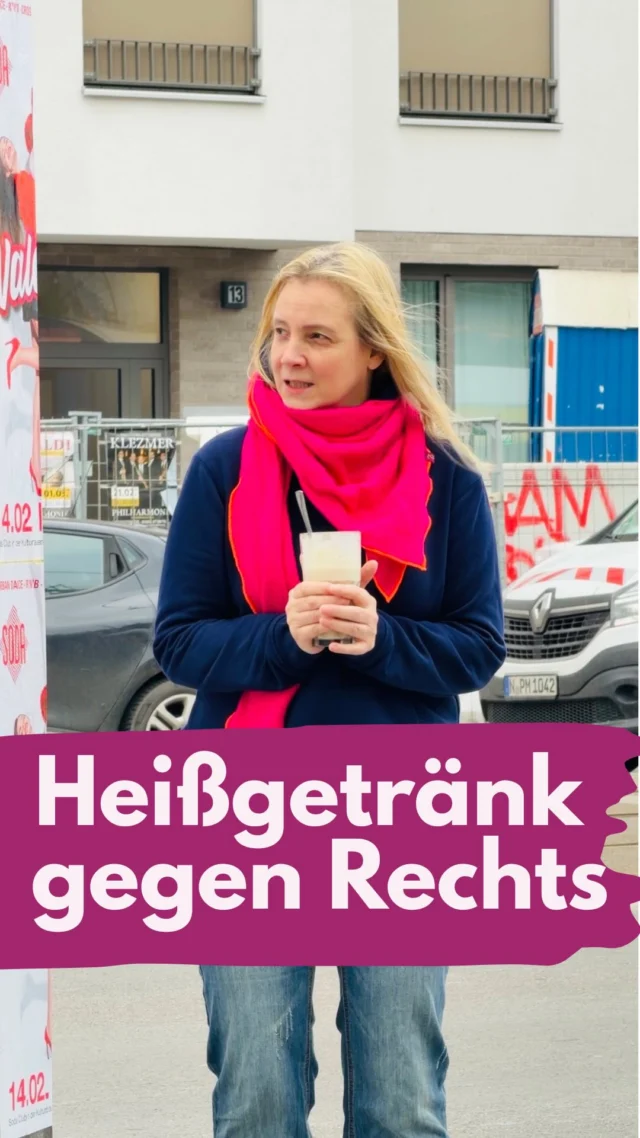 Dieses Reel ist Teil der Aktion #HeissgetränkGegenRechts, eine digitale Demo. 
Danke an @bobbie.serrano und @marlogrosshardt für die Idee zur Demo und den Song.
Reichweite ist mein täglich Brot.
Und genau deshalb halte ich es für wichtig, sie nicht kommentarlos denen zu überlassen, die ausgrenzen, spalten und entmenschlichen.
Ein Statement-Post ersetzt kein Handeln, 
aber er macht sichtbar, dass wir mehr sind.
Hinweis zur Musik:
Der hier verwendete Song ist nicht lizenzfrei.
Auch ein Aufruf durch den Künstler stellt keine Nutzungslizenz dar.
Ich gehe dieses Risiko bewusst ein.
Bitte prüfe vor Nutzung immer selbst, ob und wie du Musik rechtssicher einsetzen darfst.