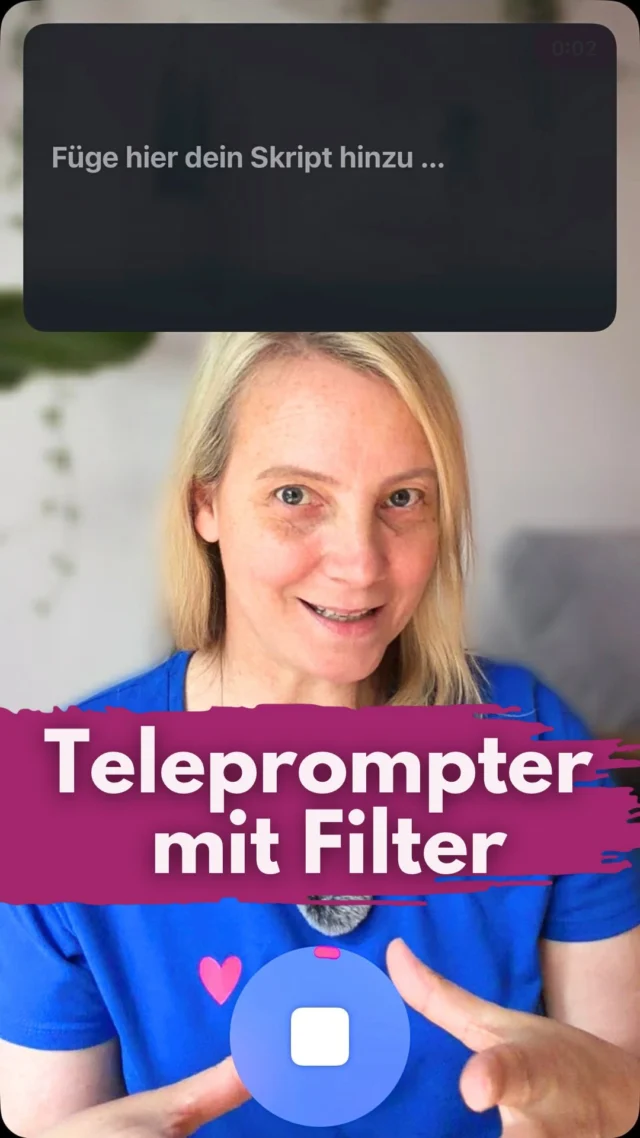 Teleprompter mit Filter? Ja, gibts! 
Und du brauchst nichtmal eine externe App. 
Solltest du einen Teleprompter nutzen? Ja, wenn es dir hilft. Eher nicht, wenn du wie ich nicht mit dem Multitasking-Gen gesegnet bist und dich so sehr aufs Ablesen konzentrierst, dass du nicht mal mehr gestikulieren kannst. 
Und Filter, auch so ein umstrittenes Thema. Ich lehne mich mal ganz weit aus dem Fenster und sage, jeder hat hier schon Filter benutzt. Wenn dir das Posten mit leichter fällt, dann los. 
Das Sprechen vor der Kamera üben wir in der nächsten Mut-Challenge gemeinsam. Schließlich wollen wir beide, dass du hier zu Potte kommst. 
Für den Link kommentiere mit MUT, in Kürze schicke ich dir alle Infos zum Start per Mail.
________________
Hi, ich bin Manja.
Für Tipps rund um die gewerbliche Nutzung von Instagram, Reels, Storys, Kurzvideos, Reichweitenaufbau und Musikrechte bist du hier genau richtig.