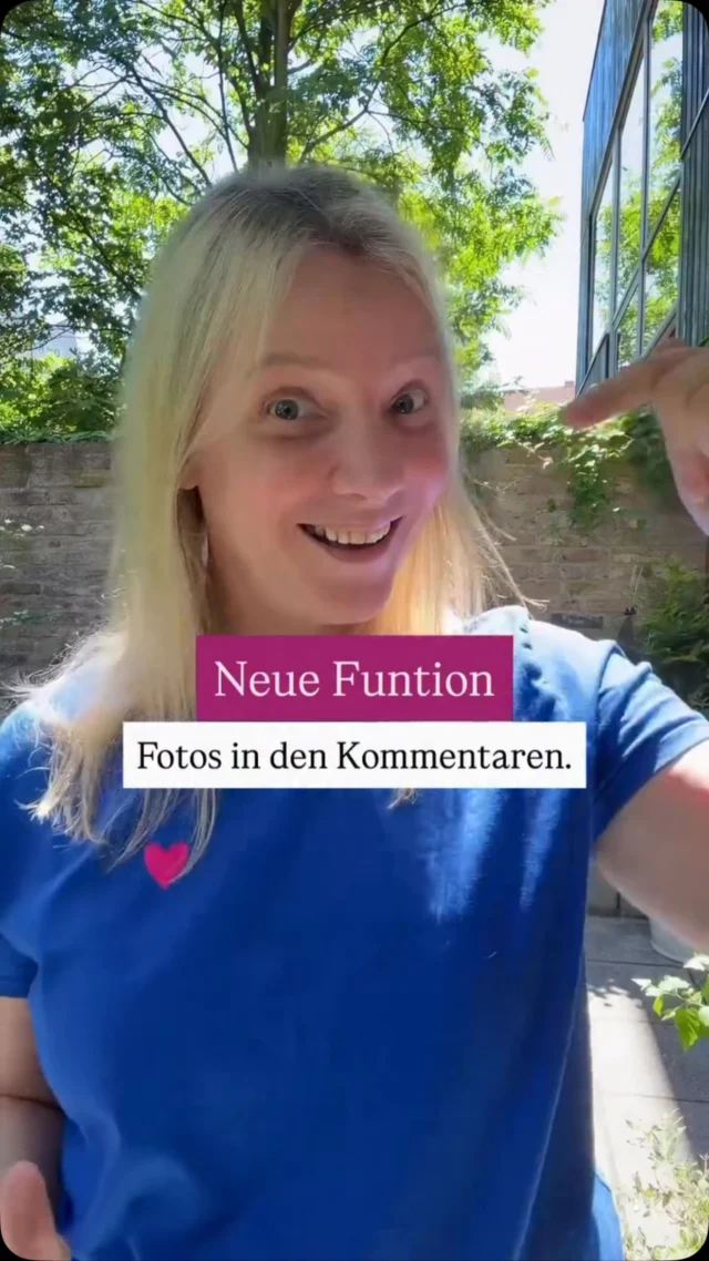 Schon gesehen? 
Ab sofort kannst du auch Fotos in deine Kommentare packen. 
Probiere es gleich aus. Kommentiere dieses Reel mit einem Foto. Nicht irgendeins, poste eins, auf dem jeder dein Business erkennt. 😊 Gute Möglichkeit, für etwas Aufmerksamkeit zu bekommen 😉
Falls es noch nicht geht, schau mal nach einem Update.
________________
Hi, ich bin Manja.
Für Tipps rund um die gewerbliche Nutzung von Instagram, Reels, Storys, Kurzvideos, Reichweitenaufbau und Musikrechte bist du hier genau richtig.