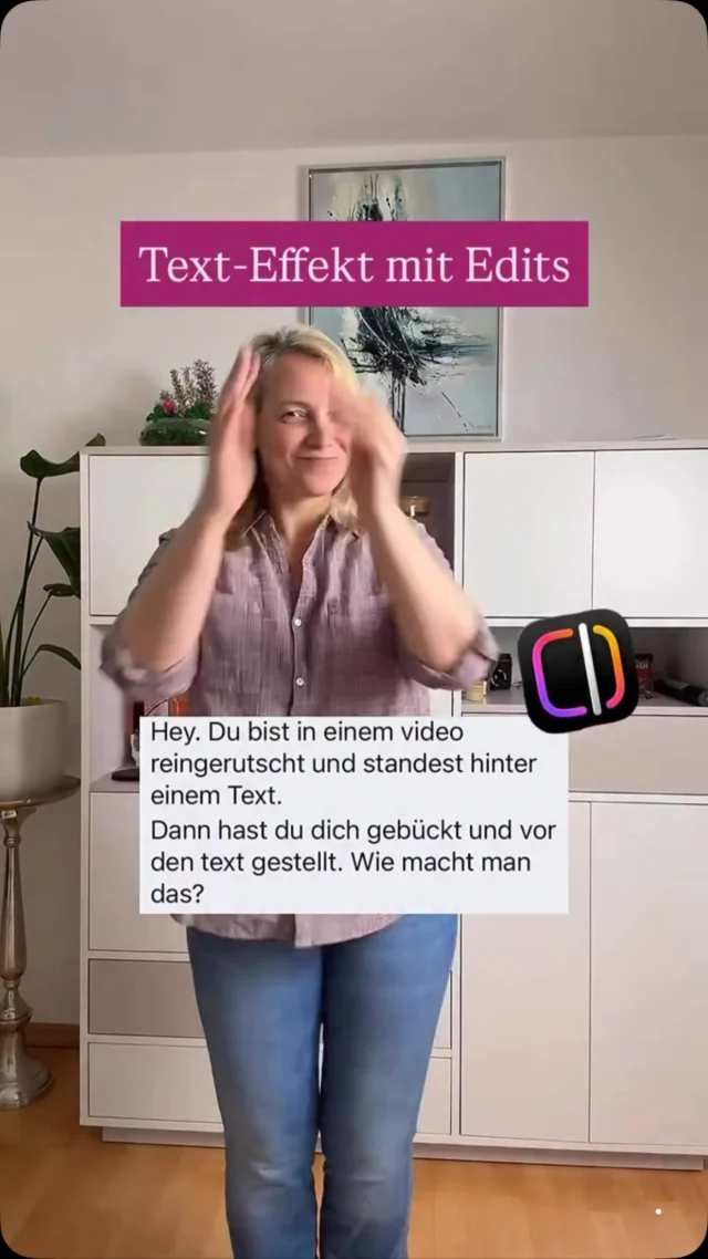 Tutorial: Text-Effekt mit Edits 
1. Text über Video
2. Video duplizieren 
3. Duplikat -> Overlay -> Cutout
4. Teilen -> 1. Teil löschen 
Fertig ✅ 
Nachmachen und für mehr Tutorials und Instawissen folgen. 😁
Musik: @skmusic_original (@lukheyluk & @beeskov )