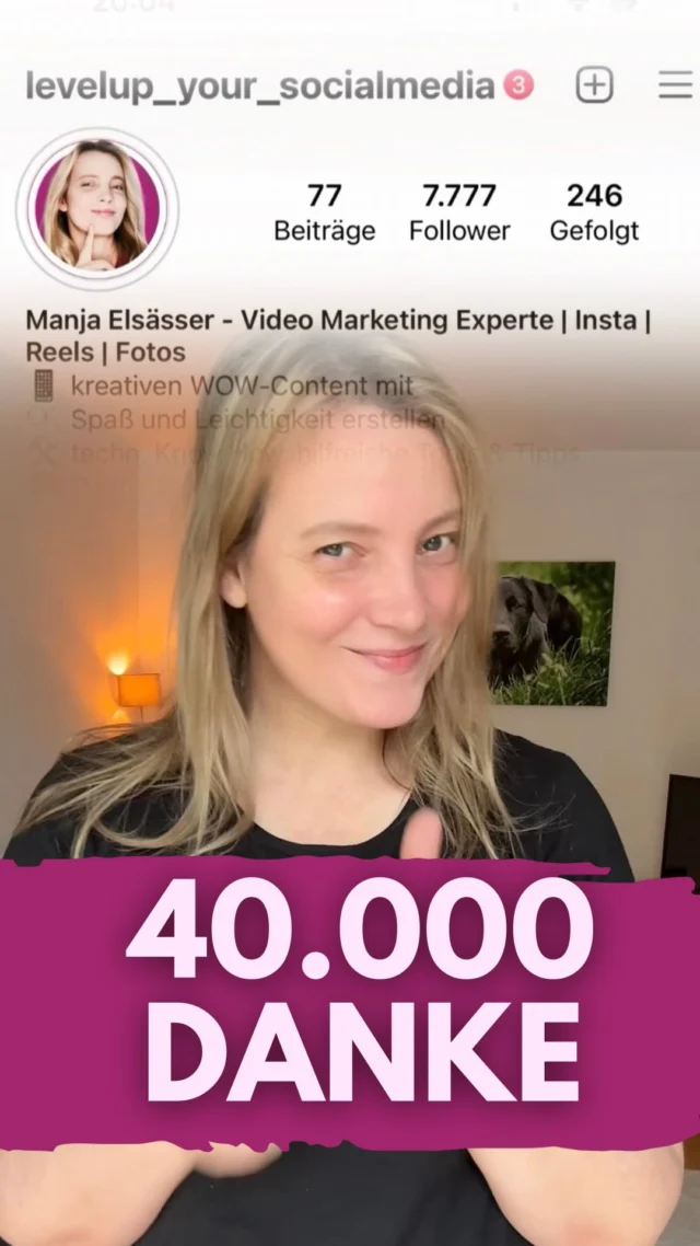 Ich habe angefangen, obwohl ich Angst hatte, belächelt zu werden.
Musste mich 1000fach überwinden, mich zu zeigen, habe meine Stimme gehasst und Produkte gebaut, die ich mich nicht getraut habe, anzubieten.
Ich war frustriert, wenn es stagnierte.
Und das nicht nur einmal. 
Aber das habe ich so nie akzeptiert, sondern weitergemacht, Ärmel hochgekrempelt und Lösungen gesucht. 
40.000 ist ein schöner Meilenstein, aber viel schöner ist die Community dahinter.
Also du. Und die Frau, zu der ich auf dieser Reise geworden bin.
Viel öfter sollten wir das hier feiern:
Du hast angefangen 🎉 Check 
Die ersten 100 Follower 🎉 Check
Der erste Verkauf 🎉 Check
Hallo Selbstvertrauen 🎉 Check
Du bist nicht mehr die Person, die du warst, als du angefangen hast 🎉 Check
Danke an dich, dass du Teil dieser Geschichte bist. 🌺🫶
________________
Hi, ich bin Manja.
Für Tipps rund um die gewerbliche Nutzung von Instagram, Reels, Storys, Kurzvideos, Reichweitenaufbau und Musikrechte bist du hier genau richtig.